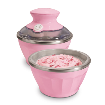 汉美驰 68552-CN 冰淇淋机（粉色双碗）家用软冰激凌机 可DIY软冰淇淋