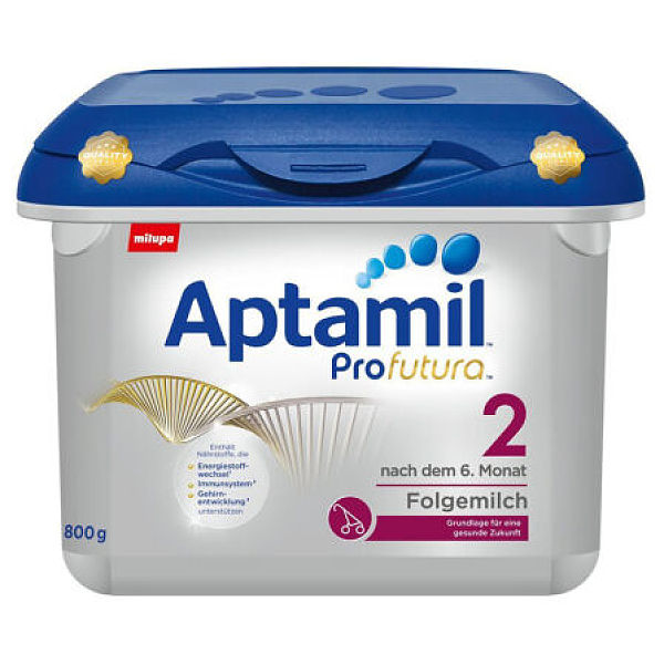 德国Aptamil爱他美白金版2段婴儿牛奶粉800g（6-10个月宝宝）宝盒装