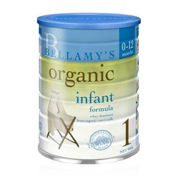保税区直发 澳大利亚Bellamy‘s贝拉米有机婴儿牛奶粉1段（0-12个月宝宝）900g【2罐起发】
