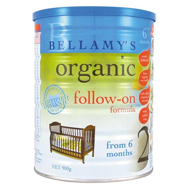保税区直发 澳大利亚Bellamy‘s贝拉米有机婴儿牛奶粉2段（6个月以上宝宝）900g【2罐起发】