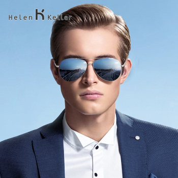 海伦凯勒新款男偏光太阳镜驾驶眼镜飞行员墨镜H8761