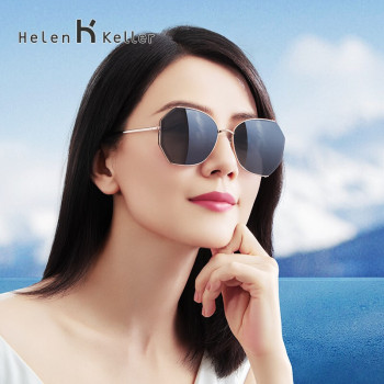 海伦凯勒韩版潮流明星眼镜大框太阳镜圆脸偏光墨镜女H88260 