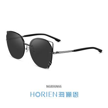 海俪恩2020款镂空高级猫眼墨镜女时尚街拍太阳镜68060 