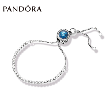 Pandora潘多拉璀璨之心猫眼海洋之心手链串饰ZT01340 