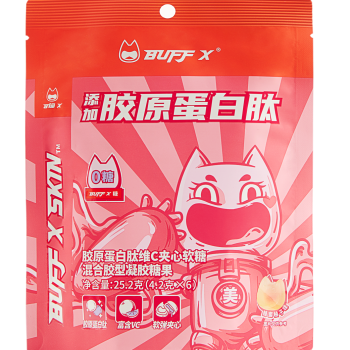 BUFF X 膠原蛋白肽維C夾心軟糖蜂蜜柚子味25.2g 效期至2023-04