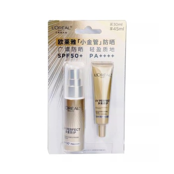 欧莱雅防晒护肤套装（小金管1+1）30ml+15ml0 