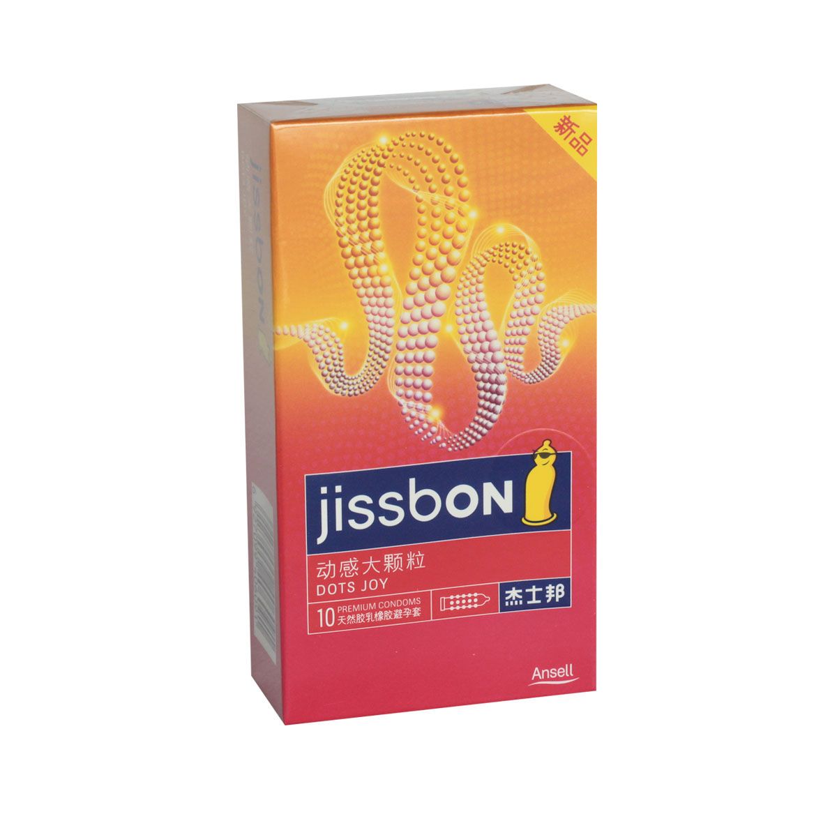 杰士邦天然乳胶橡胶避孕套安全套(动感大颗粒)